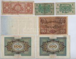 Német Birodalom 1914. 1M (2x) + 20M hétjegyű sorszámmal + Németország / Weimari Köztársaság 1920. 10...