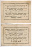 1849. 15kr "Kossuth bankó" (2x) egyiken vékonyabb aláírás T:III-