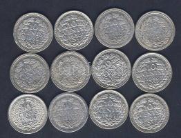 Hollandia 1918-44. 10c Ag (12x) klf évszámokkal T:1/2,2,3+