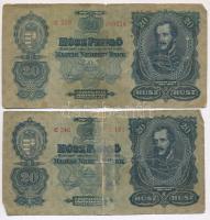 1930. 20P (5x) T:III-,IV egy ragasztott