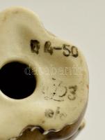 Lomonosov porcelán Misa moszkvai olimpia kabalafigura, kézzel festett, jelzett, hibátlan, m: 11 cm