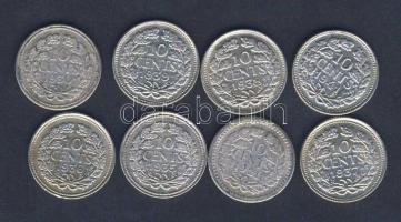 Hollandia 1921-41. 10c Ag (8x) klf évszámokkal T:1/2,2,3+