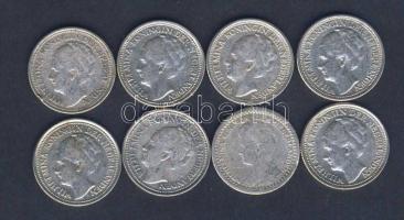 Hollandia 1921-41. 10c Ag (8x) klf évszámokkal T:1/2,2,3+