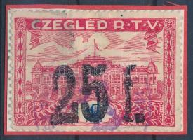 1932 Cegléd R.T.V. illetékbélyeg 25f/1p (8.000)