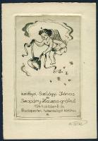 1941 Szignós rézkarc 10x15cm