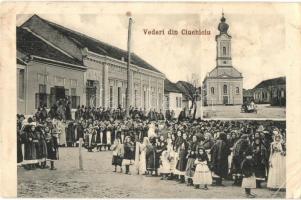 Tyukó, Csukits, Ciuchici; Fő téri ünnepség, templom / celebration on the main square, church (EK)