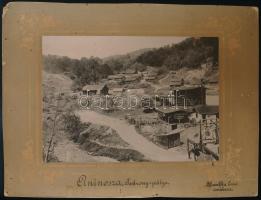 cca 1900 Aninósza, sodronypálya, Blaschka Ernő amateur felvétele, kartonra kasírozva, 13x18 cm / Aninoasa, hanging cabins, 13x18 cm