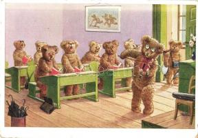 Bear music school, singing lesson for bears, violin, humor (EK)