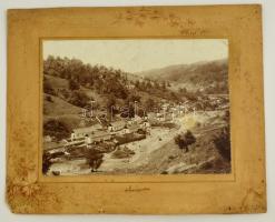 cca 1900 Aninósza, látkép, kartonra kasírozva, 16,5x23 cm / Aninoasa, general view, photo, 16,5x23 cm