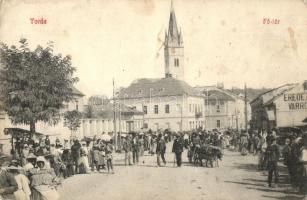Torda, Turda; Fő tér, piac / main square, market (EK)