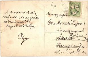 1910 Budapest, második helyezett tőrvívó / Hungarian fencer. photo (gyűrött / creased)