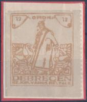1919 Debrecen SZ.KIR.V. 7 sz. okirati illetékbélyege vékonyabb papíron, 3 oldala fogazatlan(3.750)