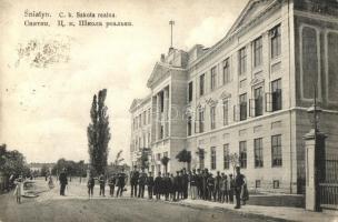 Sniatyn, C. k. Szkola realna / school (worn corner)