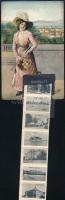 Keszthely, hölgy motívumos leporellólap (EK)