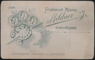 cca 1890-1908 Férfi portréja, keményhátú fotó Mildner J. dunaföldvári műterméből, 10,5×6,5 cm