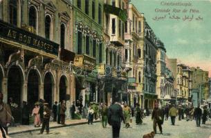 Constantinople, Grande Rue de Pera, Au Bon Marche / street view, shops (EK)