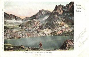 Tátra, Öt-tó, felső. Kunstverlag von F. Pietschmann No. 514. / Oberer Fünf-See / lake