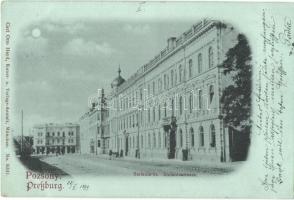 1899 Pozsony, Pressburg, Bratislava; Stefánia út / Stefaniestrasse / street view. Carl Otto Hayd No. 9331. (EK)