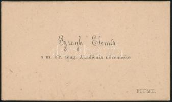 cca 1900 Fiumei Tengerészeti Akadémia növendékének névjegykártyája / Business card of Fiume navy school scholar