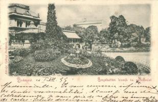1899 Budapest V. Erzsébet téri Kioszk és park. Károlyi György kiadása (kis szakadás / small tear)