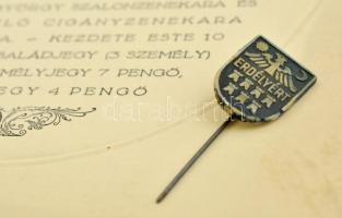 1930 Dombornyomott, címeres meghívó Erdélyi Bálra, hozza az Erdélyért egyesület jelvényével