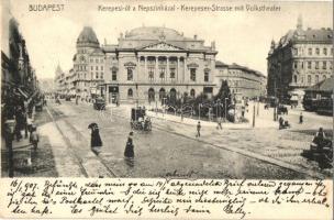 Budapest VIII. Kerepesi út, Népszínház, villamosok