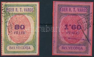 1929 Eger R.T.V. 25 és 26 sz. okirati illetékbélyeg (9.100)