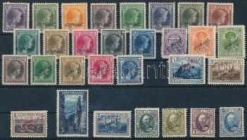 Luxemburg 1899-1928 30 db Hivatalos bélyeg, Luxemburg 1899-1928 30 Official stamps