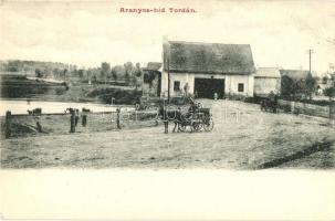 Torda, Turda; Aranyos-híd, üzlet / Aries river bridge, shop (EK)