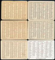 1967-1987 6 db kép nélküli kártyanaptár