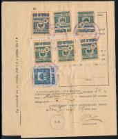 1922 Marhalevél 1K/3K Eger városi + forgalmi adó bélyegekkel vegyes lerovással