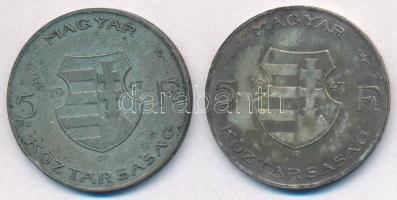 1947. 5Ft Ag "Kossuth" (2x) T:2-,3 patina