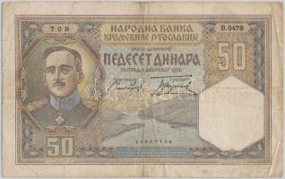 Jugoszlávia 1931. 50 D T:III Yugoslavia 1931. 50 Dinara C:F