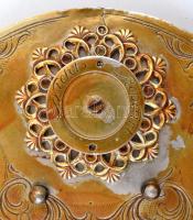 cca 1760-1800  Díszes szekrényóra számlap, 2 db mutatóval, 25x17,5 cm