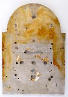 cca 1760-1800  Díszes szekrényóra számlap, 2 db mutatóval, 25x17,5 cm