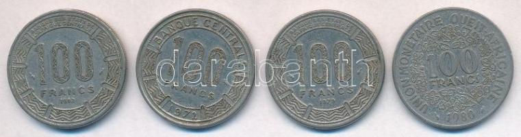 4db-os vegyes francia gyarmati fémpénz tétel, közte Csád, Kamerun T:2,2- 4pcs of various French colonial coins, including Chad, Cameroon C:XF,VF