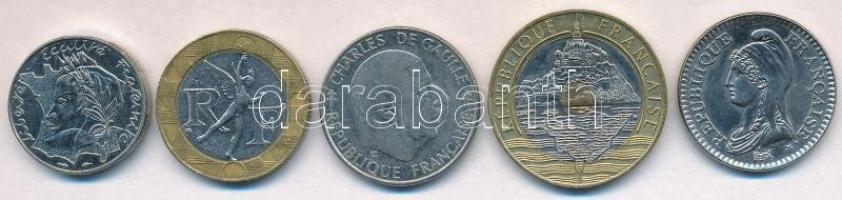 Franciaország 1986-1992. 1Fr-20Fr (5xklf) T:2
France 1986-1992. 1 Franc - 20 Francs (5xdiff) C:XF