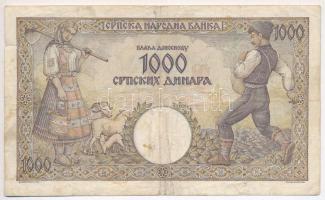 Vegyes: Jugoszlávia 1929. 100D + Szerbia / Német megszállás 1941. 100D jugoszláv bankjegyre nyomva, ...