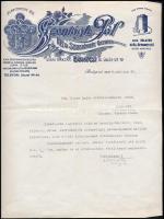 1929 Szontágh Pál Réz és Szerszámgyár díszes fejléces levél, 29x22 cm