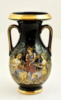Fakiolas jelzéssel ellátott görög porcelán váza kézzel aranyozva 24K arannyal / Handgolded chinaware vase 17 cm