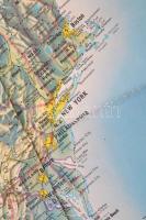 cca 1970-1980 Az Egyesült Államok térképe. Rand McNally Panoramic Map of the United States, a hajtás...