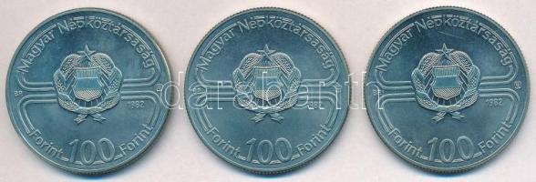 1982. 100Ft Cu-Ni "Labdarúgó Világbajnokság 1982" (3x) T:1- fo