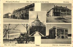 Szenc, Szempcz, Senec; községháza, postahivatal, gimnázium, Török ház, főszolgabírói lak, Római katolikus népiskola és templom / town hall, post office, grammar school, judges house, church (EB)