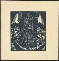 Buday György (1907-1990): 3 db fametszet, papír, utólagos jelzéssel, 12x10 cm