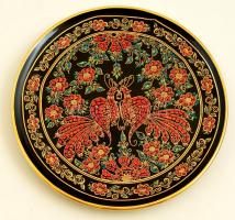Jelzett görög porcelán tányér, 24K arannyal aranyozva, részben kézzel festve / Handgolded chinaware plate d:27 cm