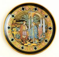 Jelzett görög porcelán tányér, 24K arannyal aranyozva, / Greek chinaware plate d:25 cm