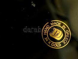 Jelzett görög porcelán tányér, 24K arannyal aranyozva, / Greek chinaware plate d:25 cm