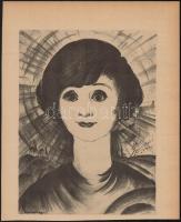Ruzicskay György (1896-1993): Én és a világ. Algrafia, papír, jelzett az algrafián, 24,5×18,5 cm