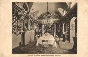 Kistapolcsány, Topolcianky; Főhercegi kastély ebédlője, belső / castle interior, dining hall