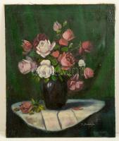 Benczúr jelzéssel: Virág csendélet, olaj, vászon, 59×49 cm